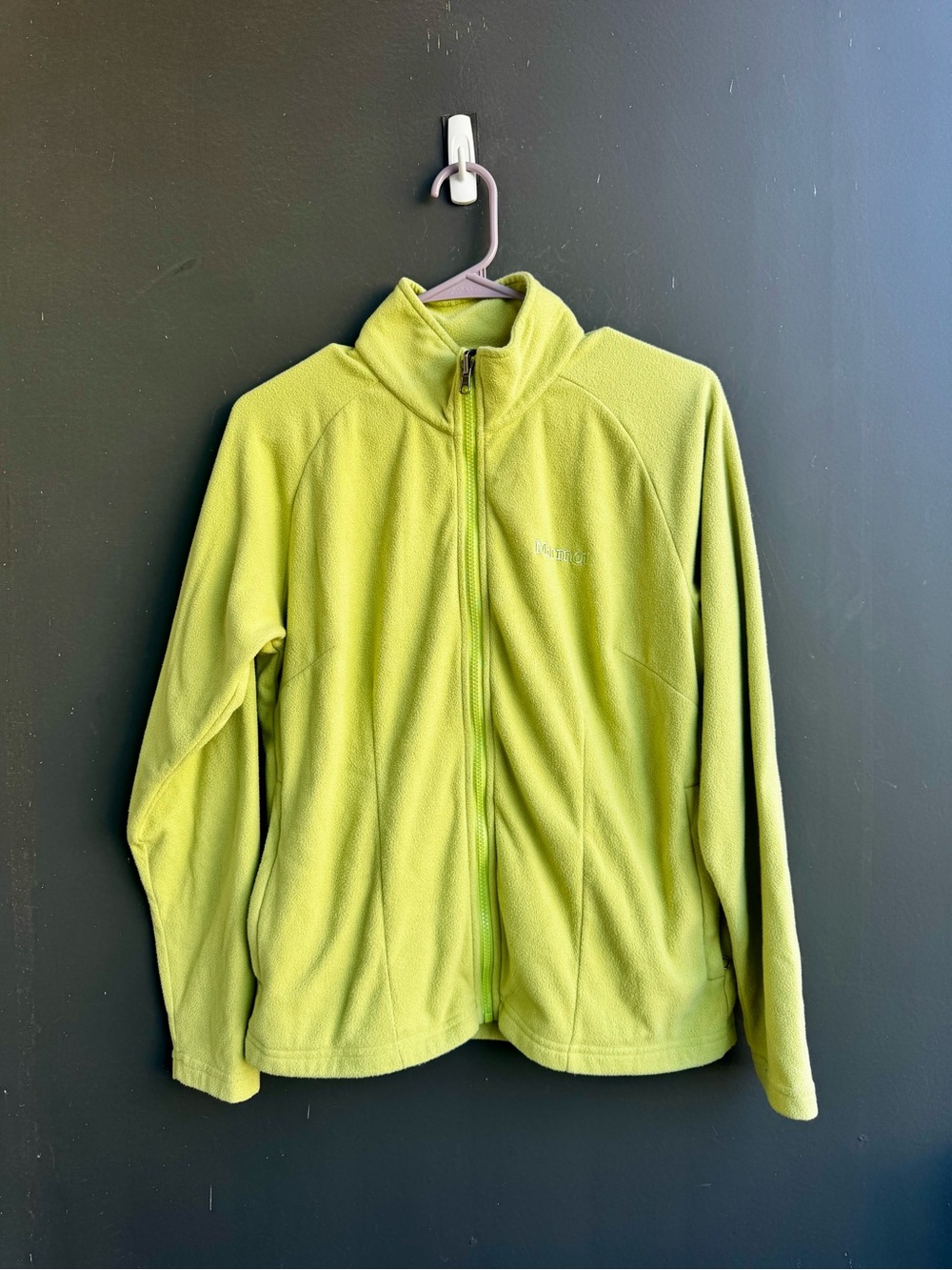 Marmot women's lime green full-zip fleece jacket